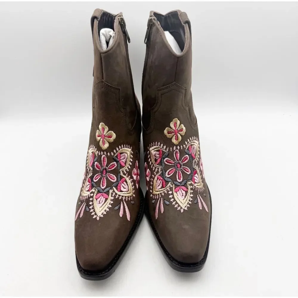 Diba True Women Cains Ville Western Bootie Size 9 M Brown Multi Leather NWOB